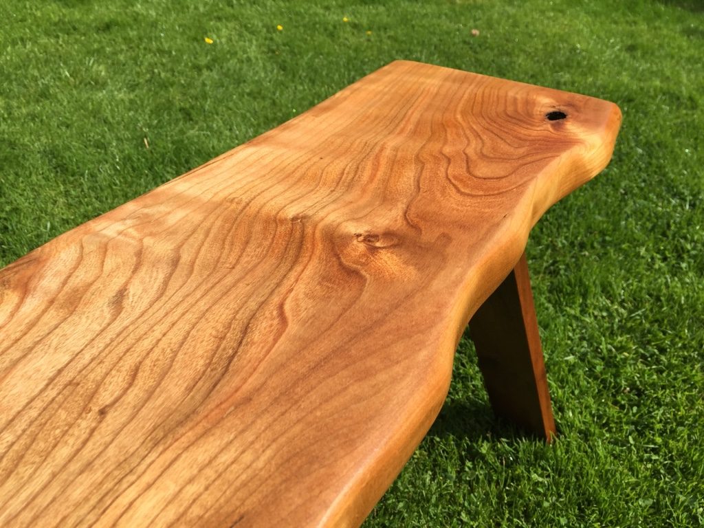 Grain Edge Natural Wood Seat Bench Table James Archer Furniture