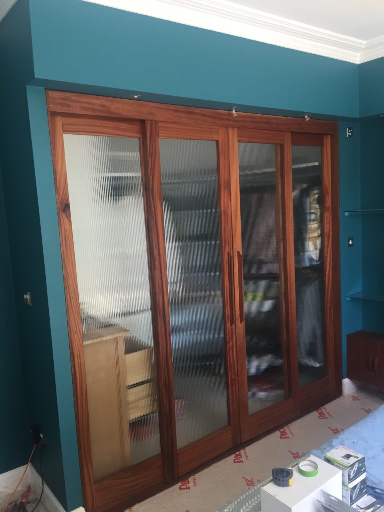 dressing room sliding doors reeded glass glazed doors wardrobes 1